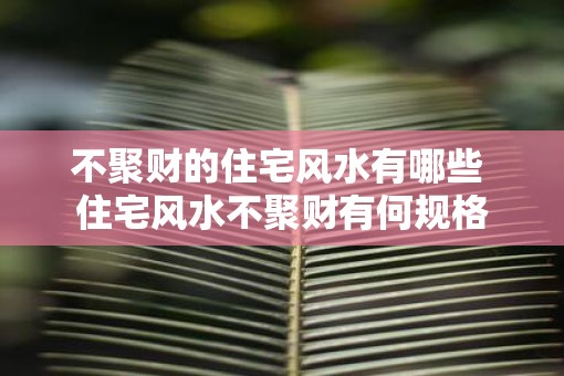 不聚财的住宅风水有哪些 住宅风水不聚财有何规格