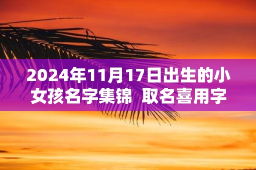 2025年11月17日出生的小女孩名字集锦  取名喜用字分享
