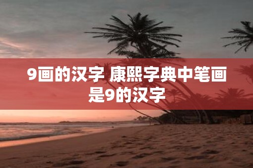 9画的汉字 康熙字典中笔画是9的汉字