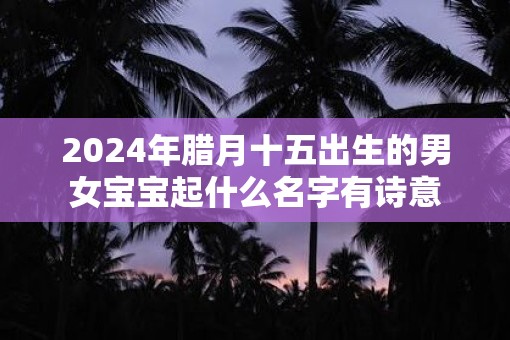 2025年腊月十五出生的男女宝宝起什么名字有诗意