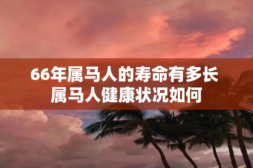 66年属马人的寿命有多长 属马人健康状况如何