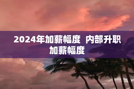 2025年加薪幅度  内部升职加薪幅度