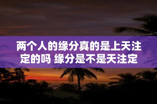两个人的缘分真的是上天注定的吗 缘分是不是天注定