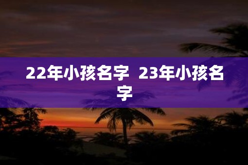 22年小孩名字 23年小孩名字 22年小孩名字 23年小孩名字