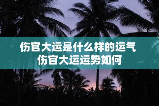 伤官大运是什么样的运气 伤官大运运势如何