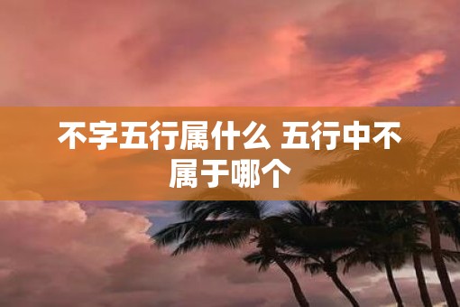 不字五行属什么 五行中不属于哪个
