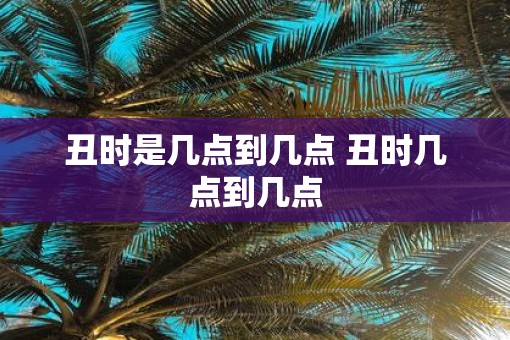 丑时是几点到几点 丑时几点到几点
