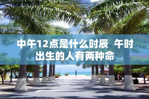 中午12点是什么时辰  午时出生的人有两种命