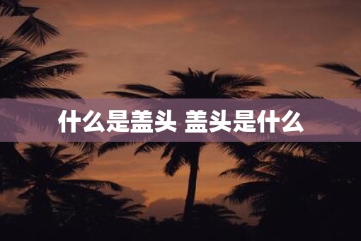 什么是盖头 盖头是什么