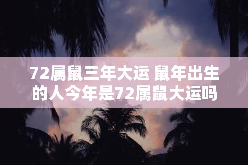 72属鼠三年大运 鼠年出生的人今年是72属鼠大运吗