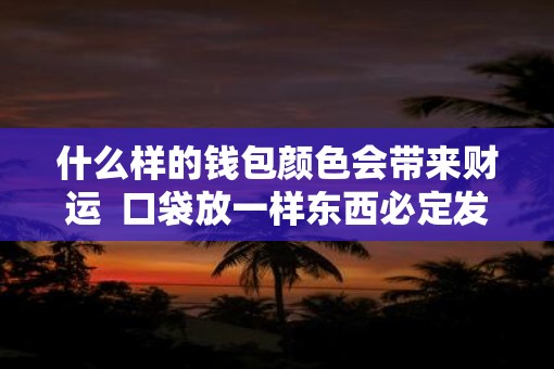 什么样的钱包颜色会带来财运  口袋放一样东西必定发财