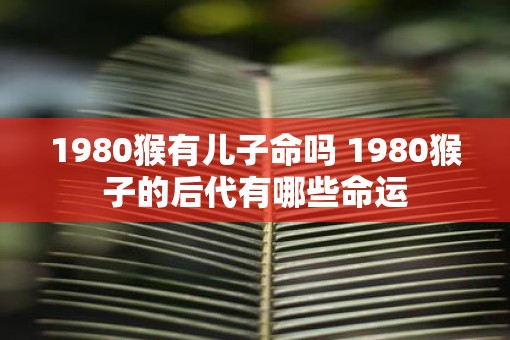 1980猴有儿子命吗 1980猴子的后代有哪些命运