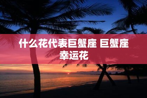 什么花代表巨蟹座 巨蟹座幸运花