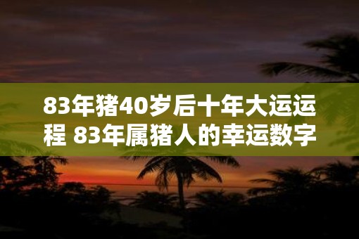 83年猪40岁后十年大运运程 83年属猪人的幸运数字