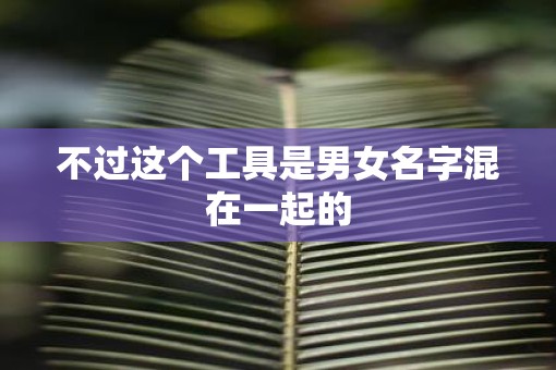不过这个工具是男女名字混在一起的