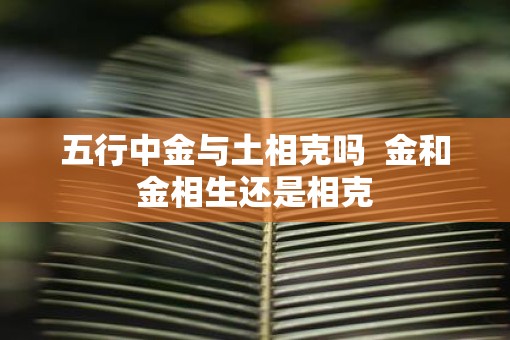 五行中金与土相克吗  金和金相生还是相克