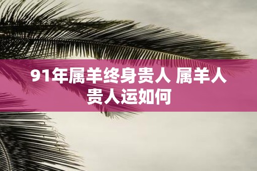 91年属羊终身贵人 属羊人贵人运如何