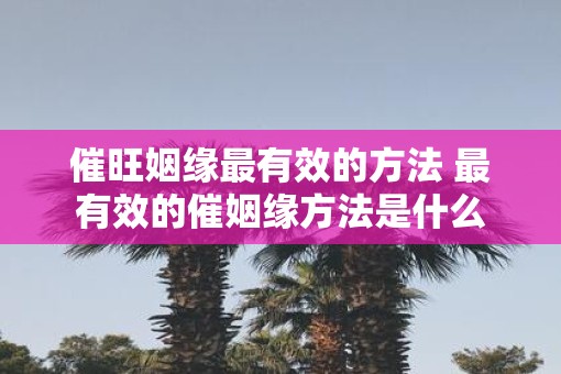 催旺姻缘最有效的方法 最有效的催姻缘方法是什么