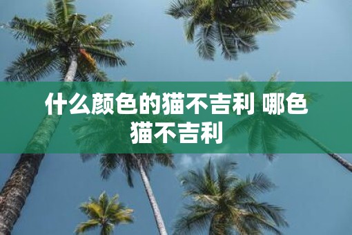 什么颜色的猫不吉利 哪色猫不吉利