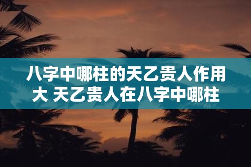 八字中哪柱的天乙贵人作用大 天乙贵人在八字中哪柱最有作用