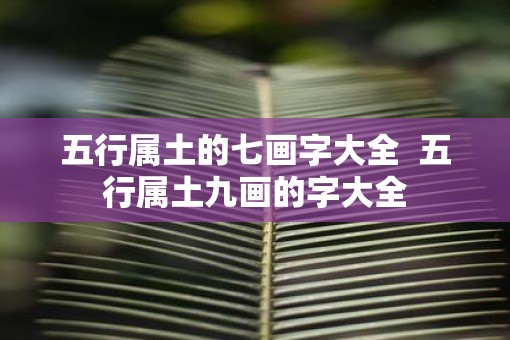 五行属土的七画字大全  五行属土九画的字大全