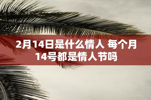 2月14日是什么情人 每个月14号都是情人节吗