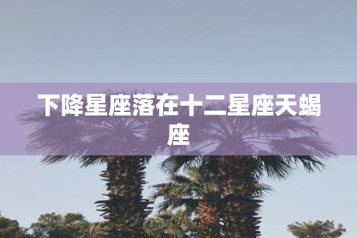 下降星座落在十二星座天蝎座