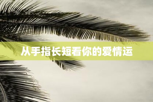 从手指长短看你的爱情运