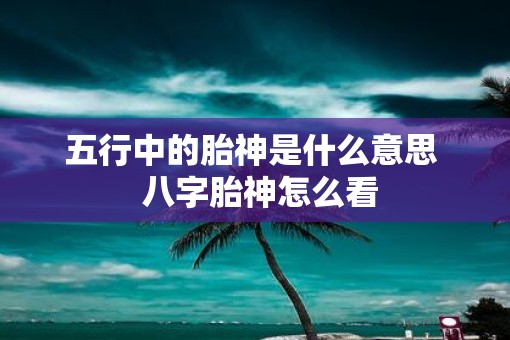 五行中的胎神是什么意思  八字胎神怎么看