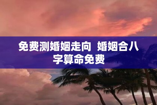 免费测婚姻走向  婚姻合八字算命免费