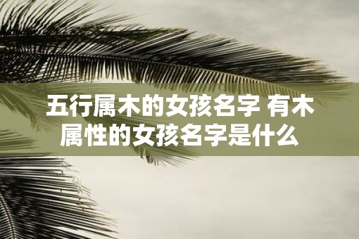 五行属木的女孩名字 有木属性的女孩名字是什么