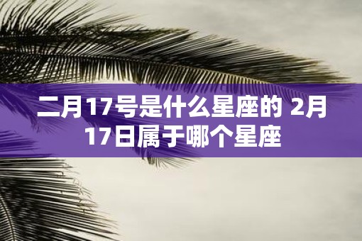 二月17号是什么星座的 2月17日属于哪个星座