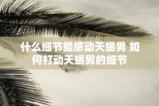 什么细节能感动天蝎男 如何打动天蝎男的细节