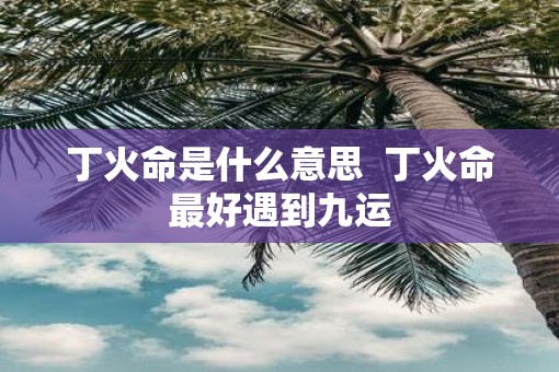 丁火命是什么意思  丁火命最好遇到九运