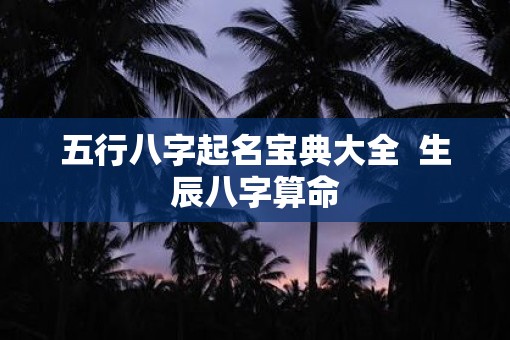 五行八字起名宝典大全 生辰八字算命 五行八字起名宝典大全 生辰八字算命