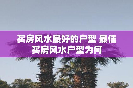 买房风水最好的户型 最佳买房风水户型为何