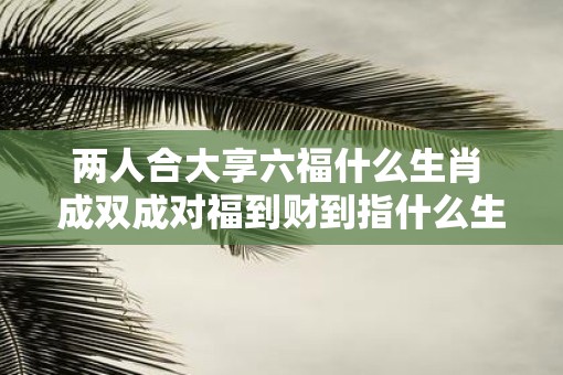 两人合大享六福什么生肖 成双成对福到财到指什么生肖
