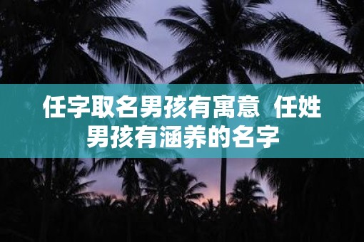 任字取名男孩有寓意  任姓男孩有涵养的名字