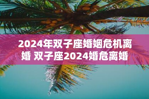 2025年双子座婚姻危机离婚 双子座2025婚危离婚