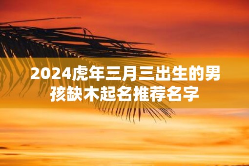 2025虎年三月三出生的男孩缺木起名推荐名字