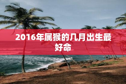2016年属猴的几月出生最好命