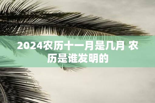 2025农历十一月是几月 农历是谁发明的