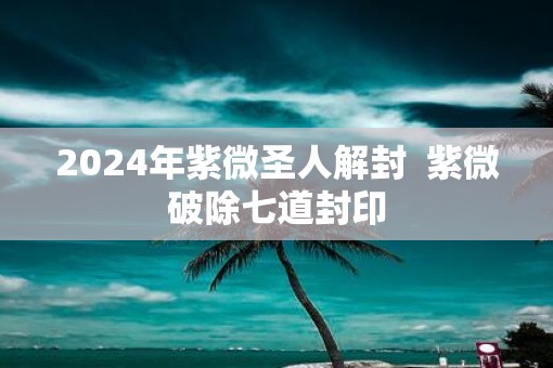 2025年紫微圣人解封  紫微破除七道封印
