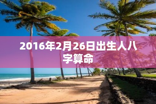 2016年2月26日出生人八字算命