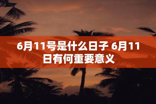 6月11号是什么日子 6月11日有何重要意义