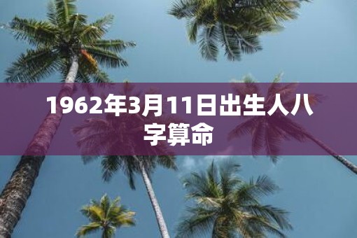 1962年3月11日出生人八字算命