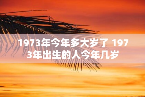 1973年今年多大岁了 1973年出生的人今年几岁