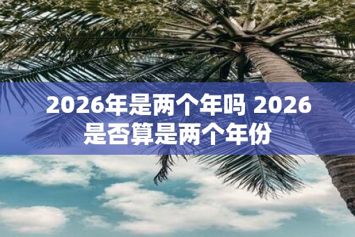 2026年是两个年吗 2026是否算是两个年份