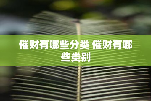催财有哪些分类 催财有哪些类别