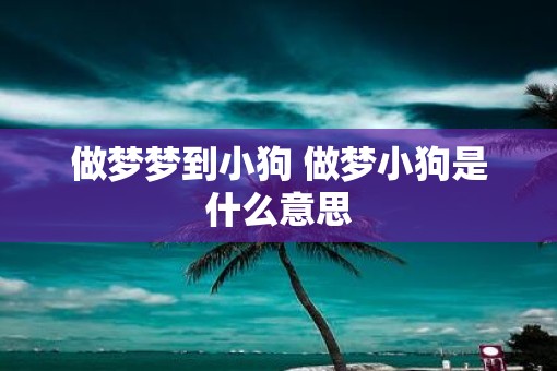做梦梦到小狗 做梦小狗是什么意思